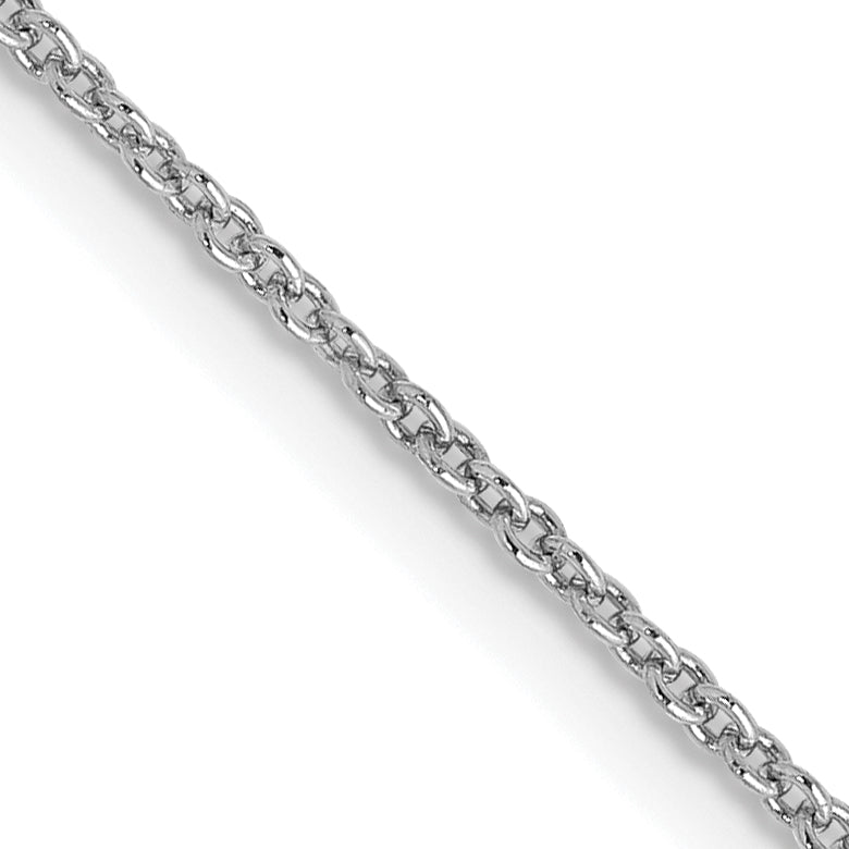 18 Inch 10K White Gold 10K Wg 1.2mm Cable Chain Necklace