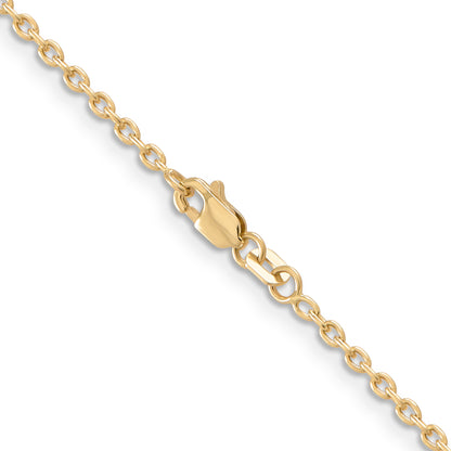 10K Yellow Gold 2mm Round Open Link Cable Chain