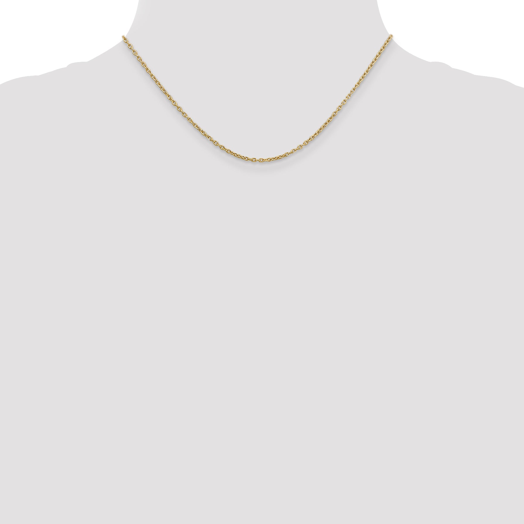 10K Yellow Gold 2mm Round Open Link Cable Chain