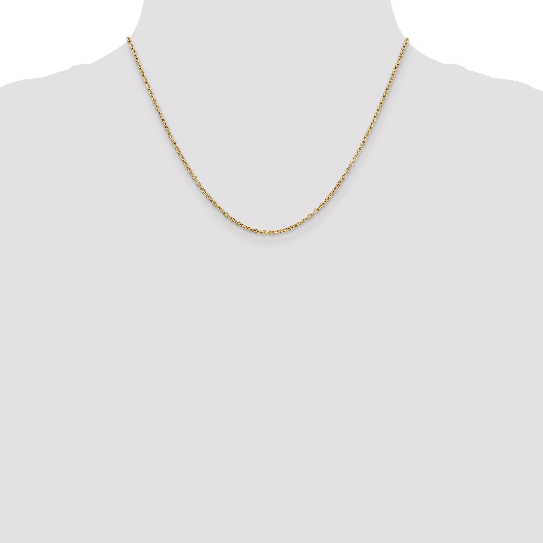10K Yellow Gold 2mm Round Open Link Cable Chain