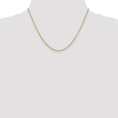 10K Yellow Gold 2mm Round Open Link Cable Chain