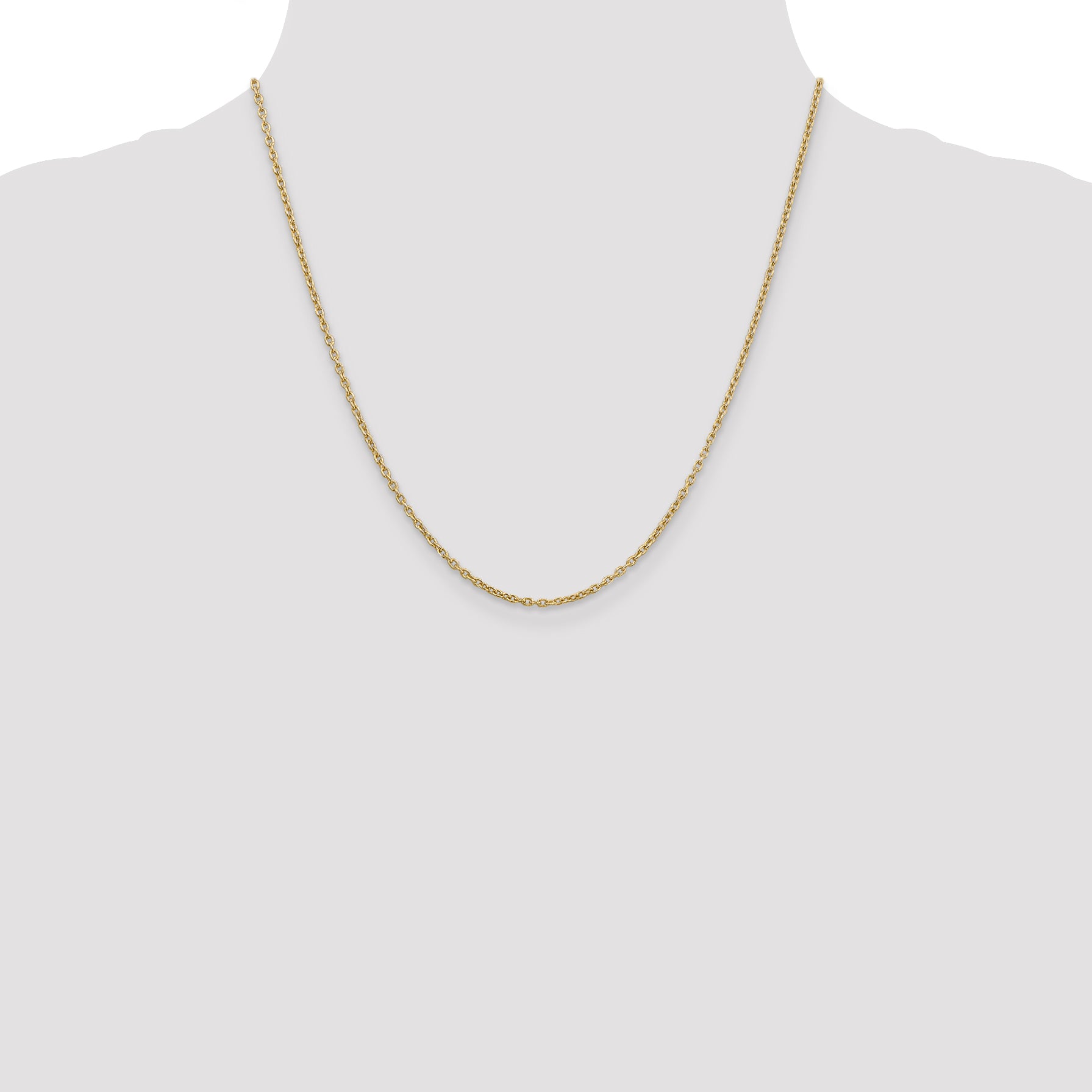 10K Yellow Gold 2mm Round Open Link Cable Chain
