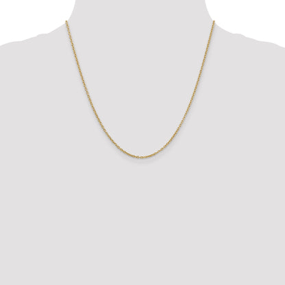 10K Yellow Gold 2mm Round Open Link Cable Chain