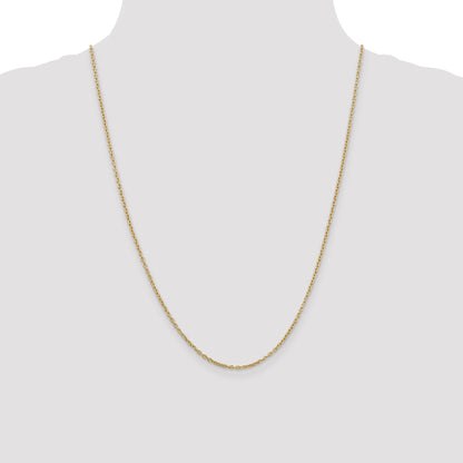 10K Yellow Gold 2mm Round Open Link Cable Chain