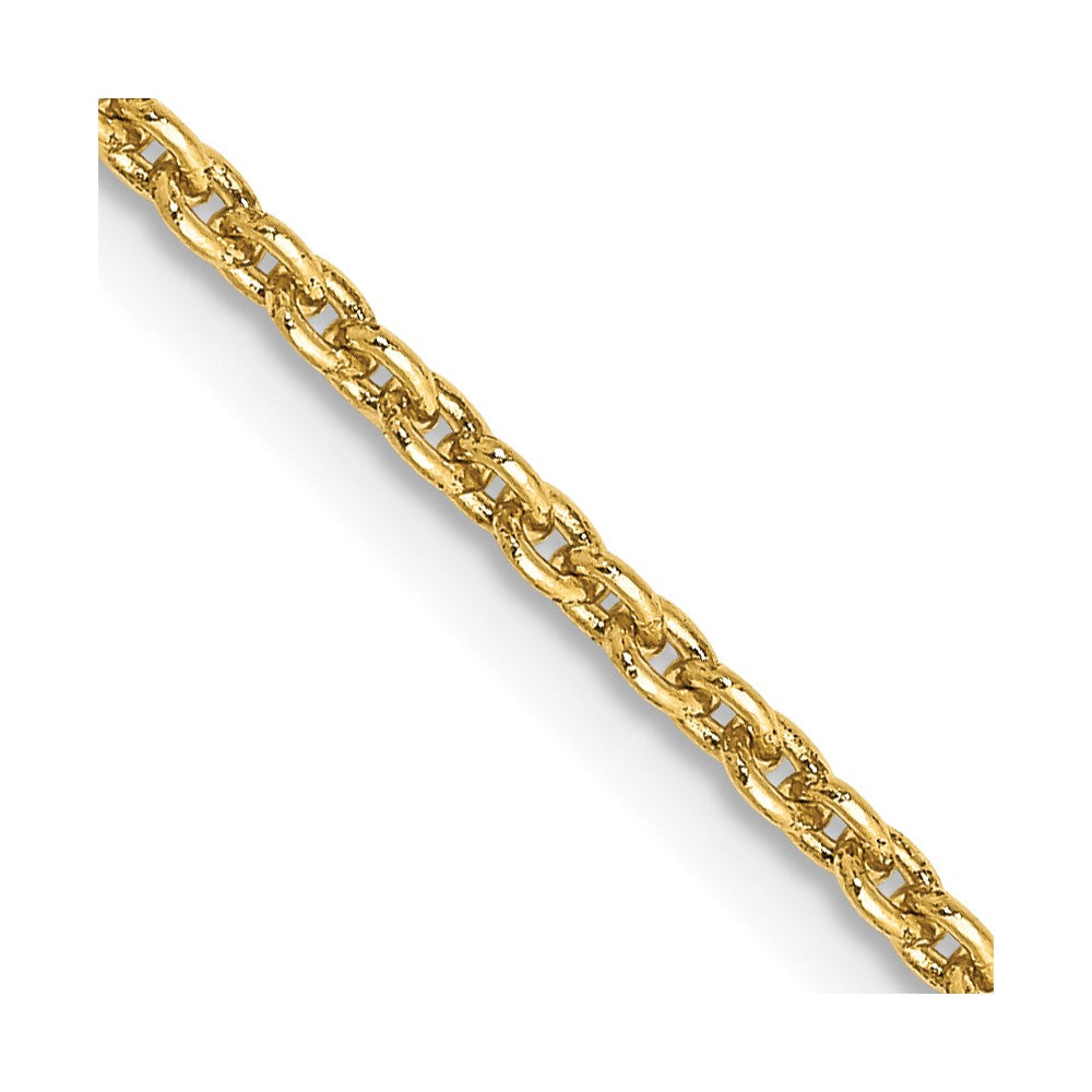 24 Inch 10K Yellow Gold 2mm Round Open Link Cable Chain Necklace
