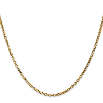 10K Yellow Gold 2.4mm Round Open Link Cable Chain