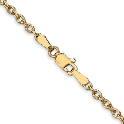 10K Yellow Gold 2.4mm Round Open Link Cable Chain