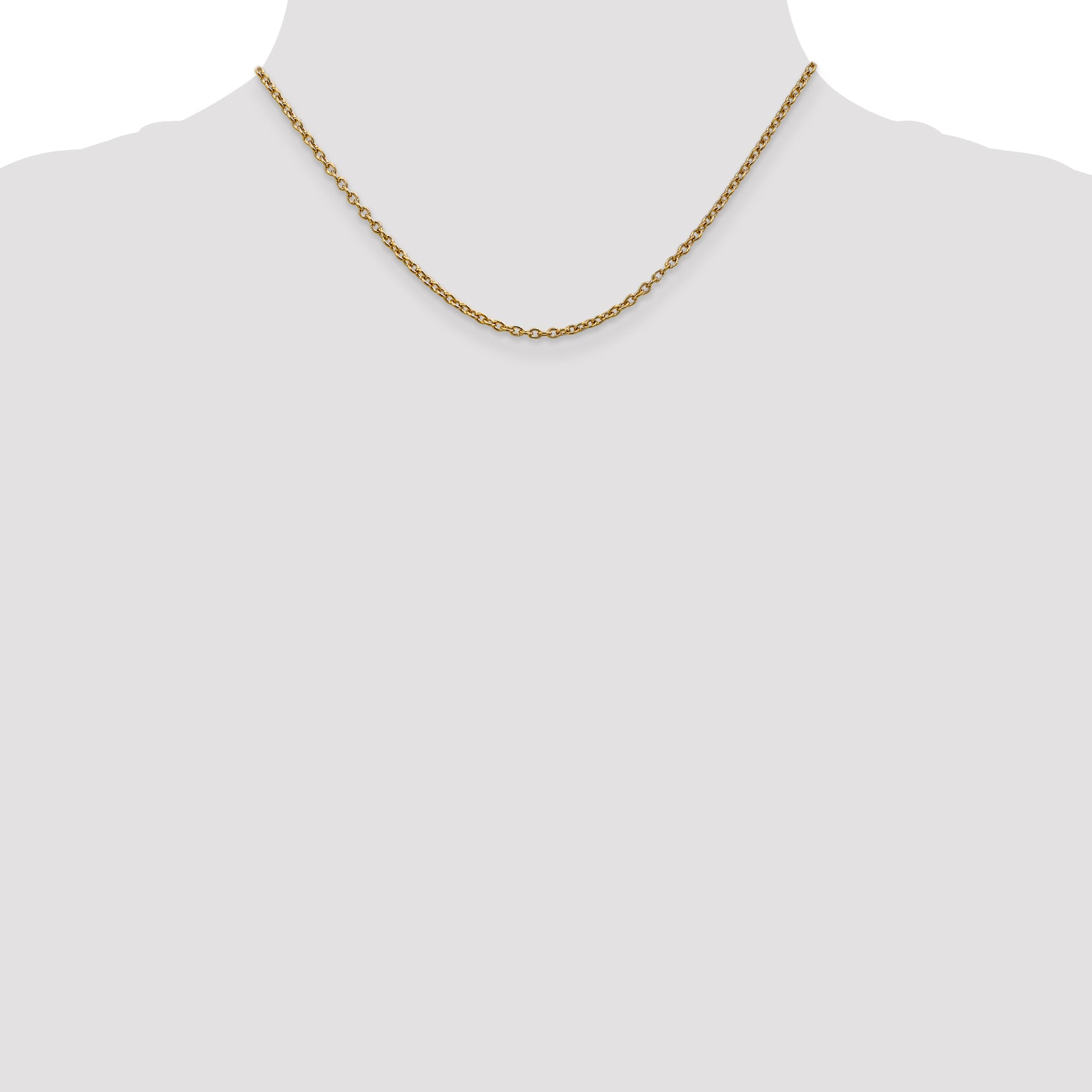 10K Yellow Gold 2.4mm Round Open Link Cable Chain