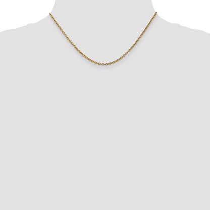 10K Yellow Gold 2.4mm Round Open Link Cable Chain