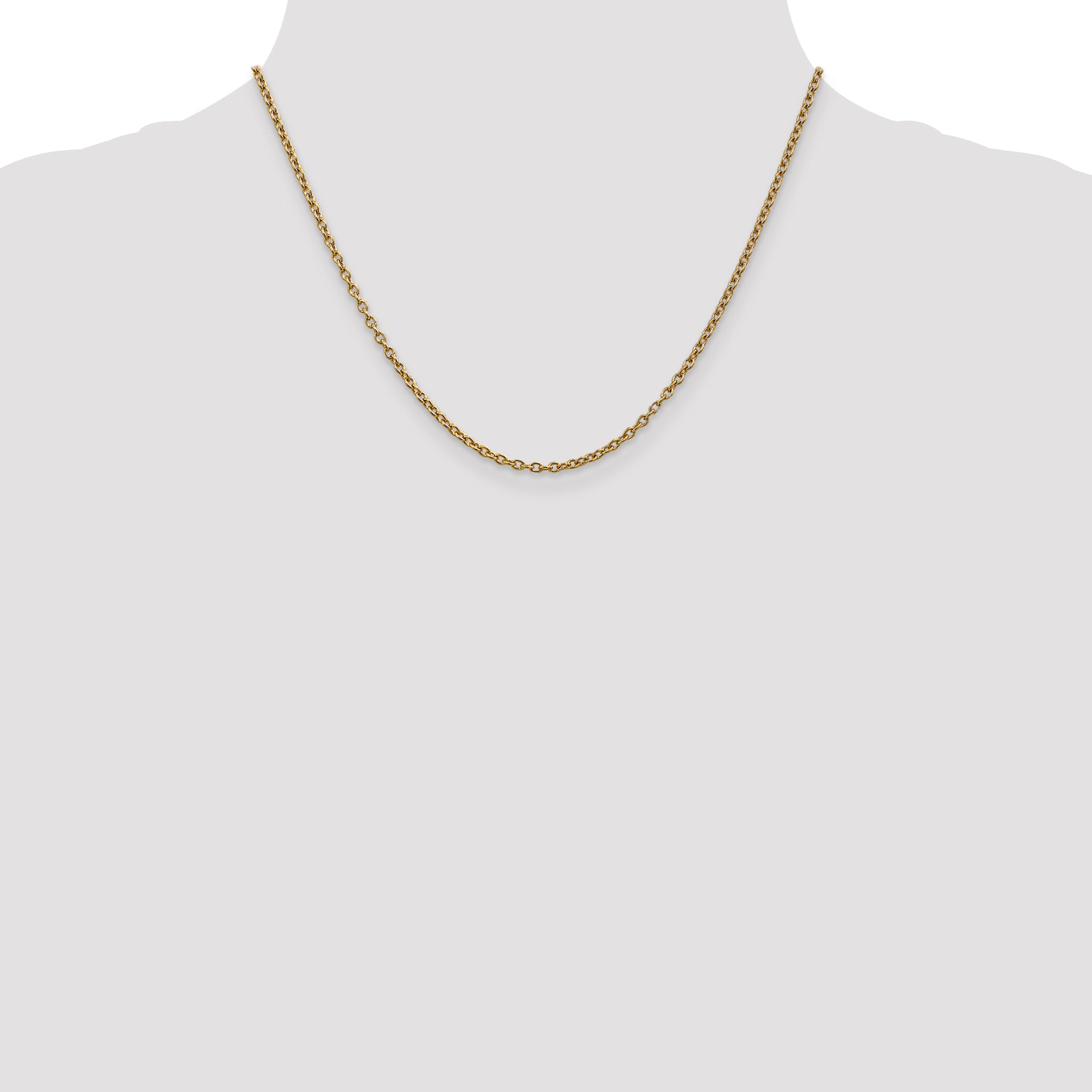 10K Yellow Gold 2.4mm Round Open Link Cable Chain