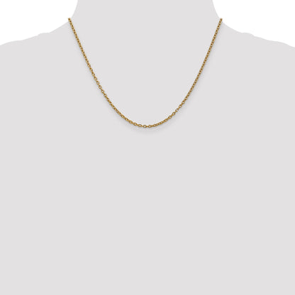 10K Yellow Gold 2.4mm Round Open Link Cable Chain