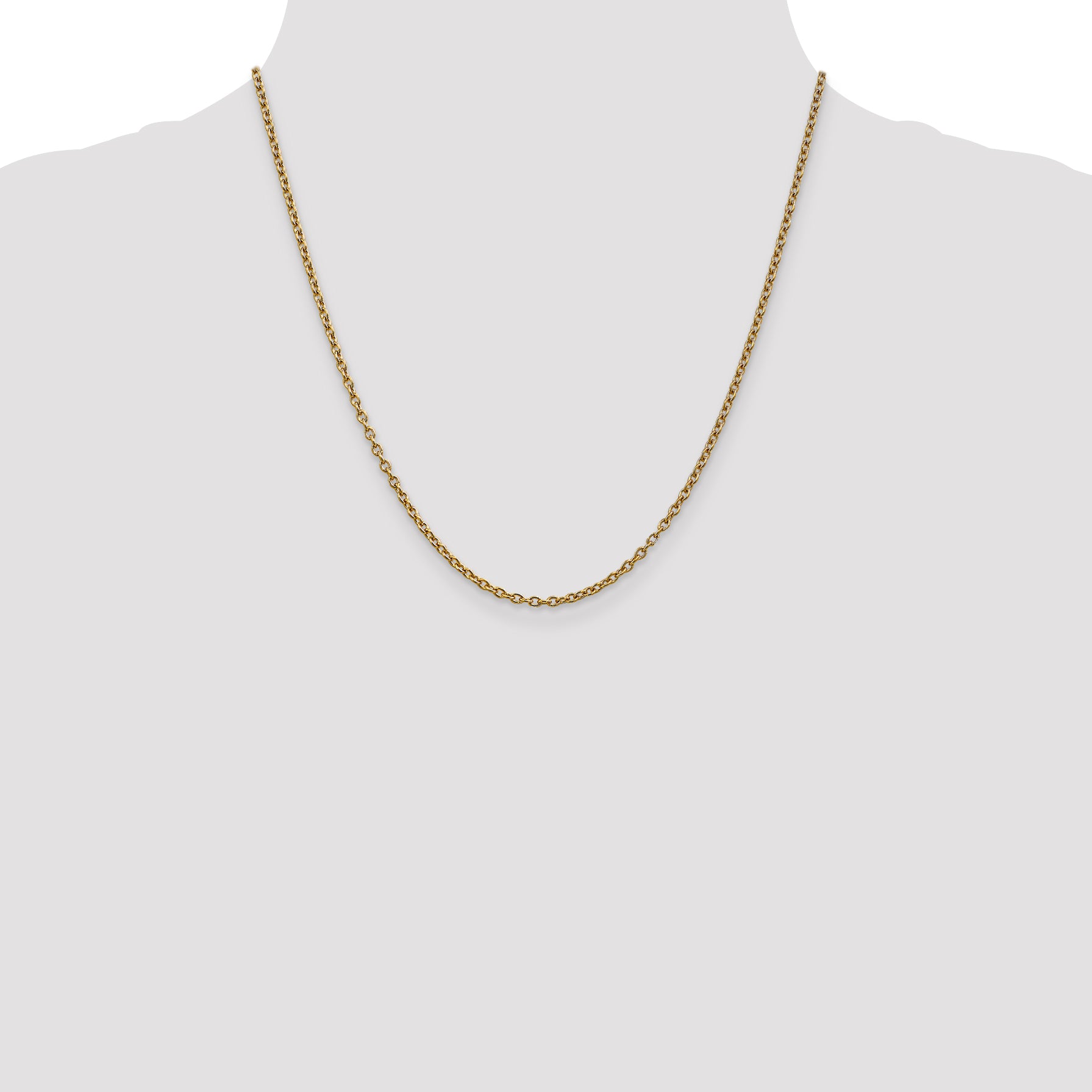 10K Yellow Gold 2.4mm Round Open Link Cable Chain
