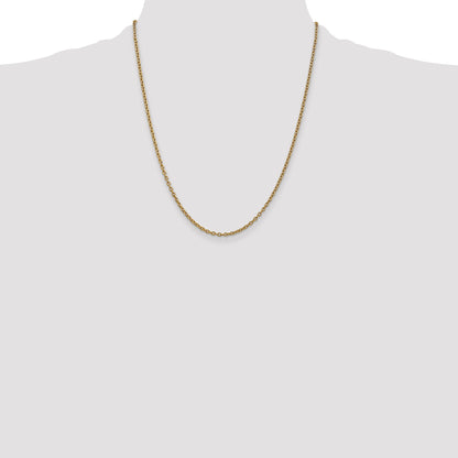 10K Yellow Gold 2.4mm Round Open Link Cable Chain