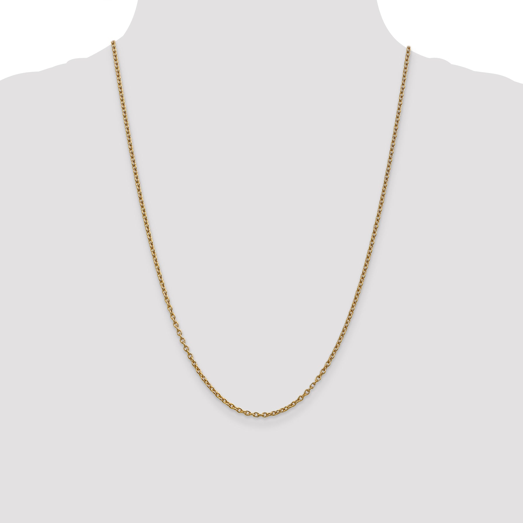 10K Yellow Gold 2.4mm Round Open Link Cable Chain