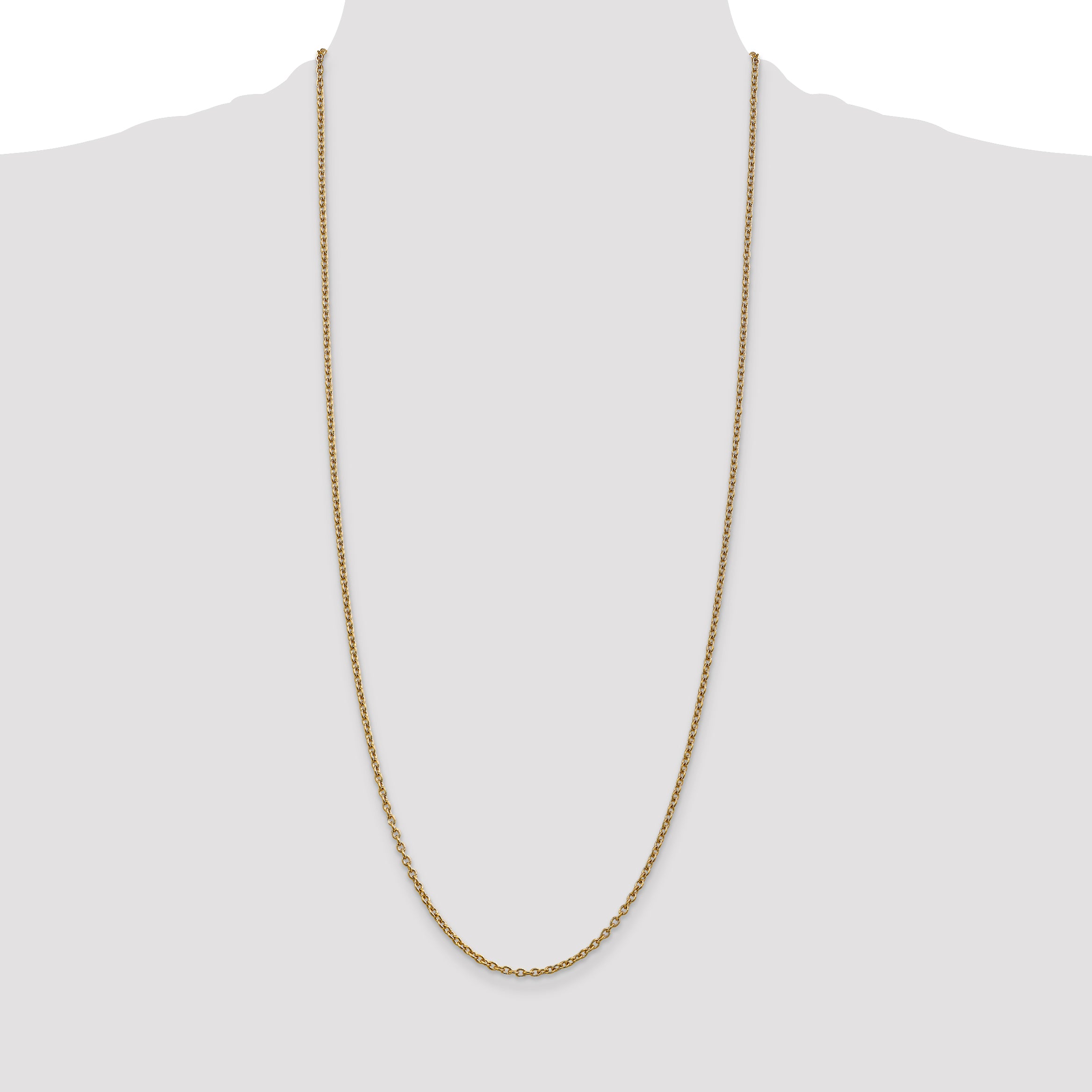 10K Yellow Gold 2.4mm Round Open Link Cable Chain