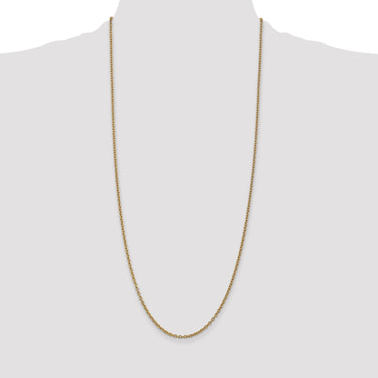 10K Yellow Gold 2.4mm Round Open Link Cable Chain