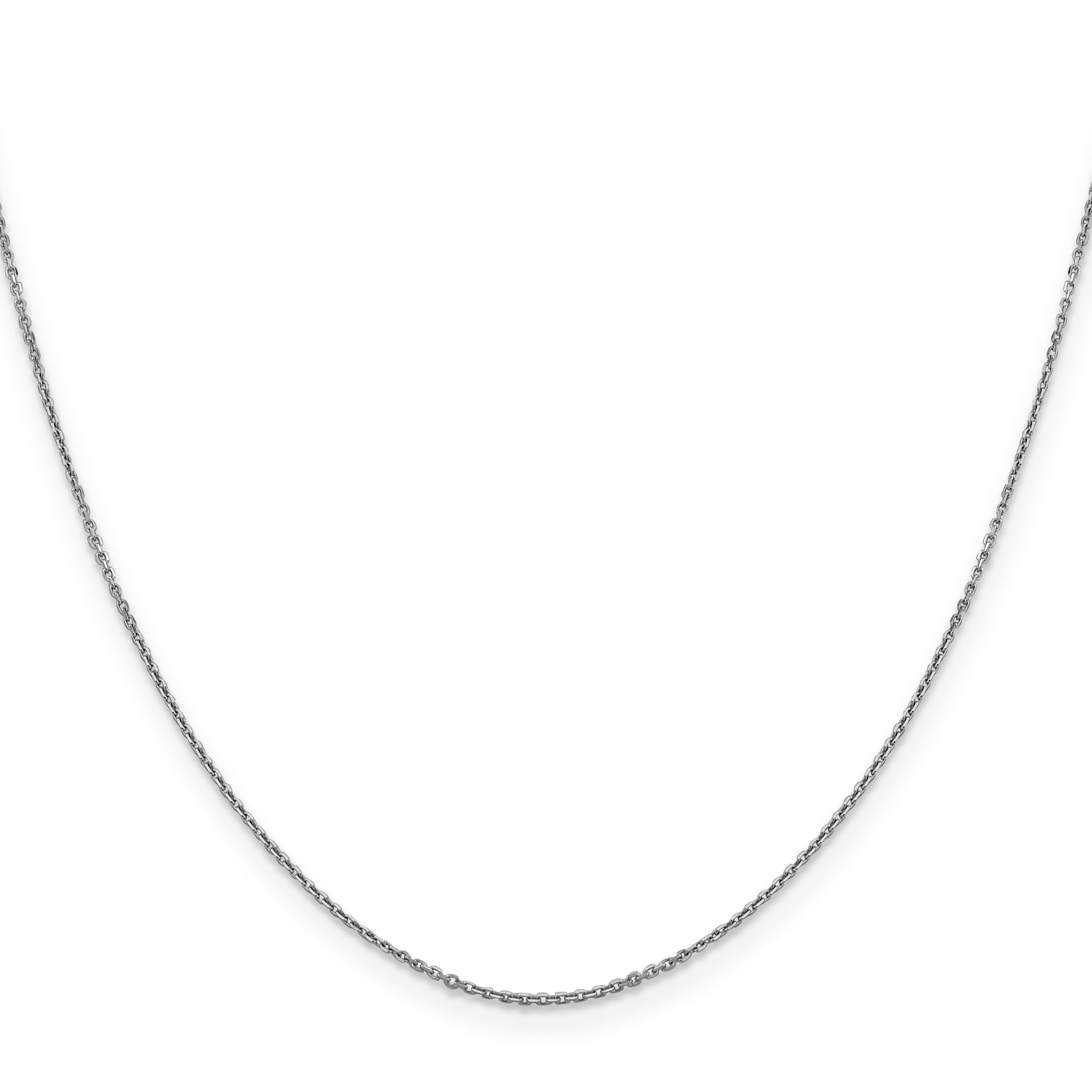 10K White Gold Wg .9mm D/C Round Open Link Cable Chain