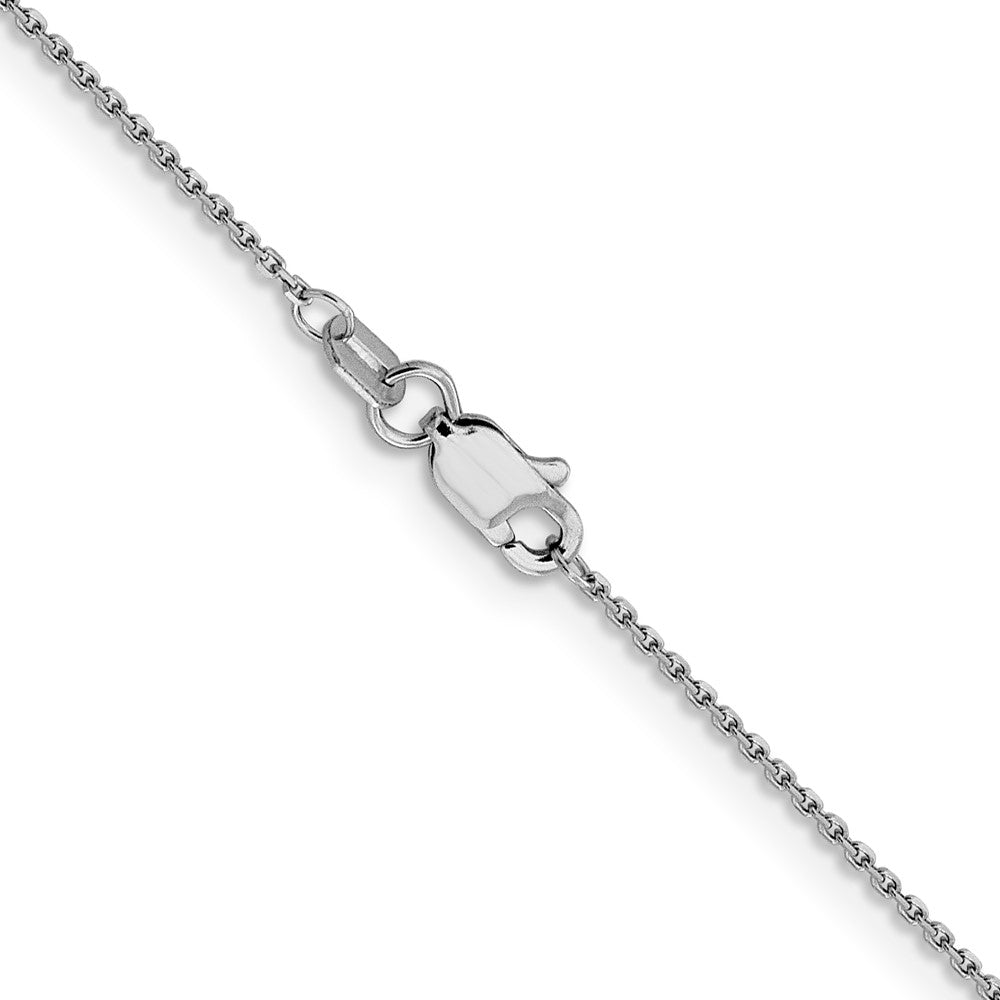 24 Inch 10K White Gold Wg .9mm D/C Round Open Link Cable Chain Necklace