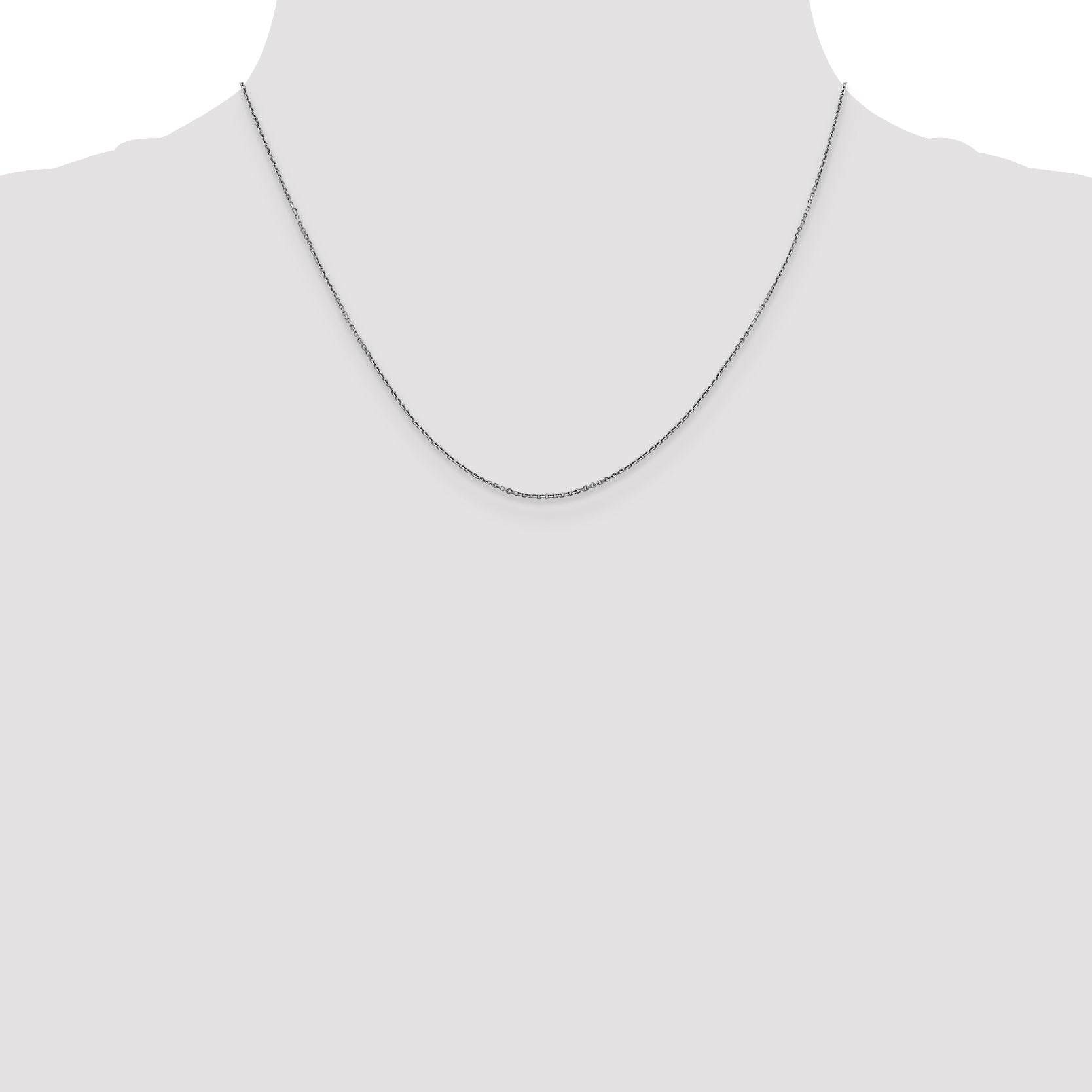 10K White Gold Wg .9mm D/C Round Open Link Cable Chain