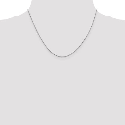 10K White Gold Wg .9mm D/C Round Open Link Cable Chain