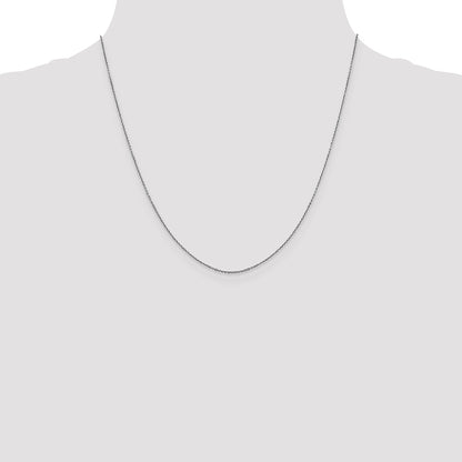 10K White Gold Wg .9mm D/C Round Open Link Cable Chain