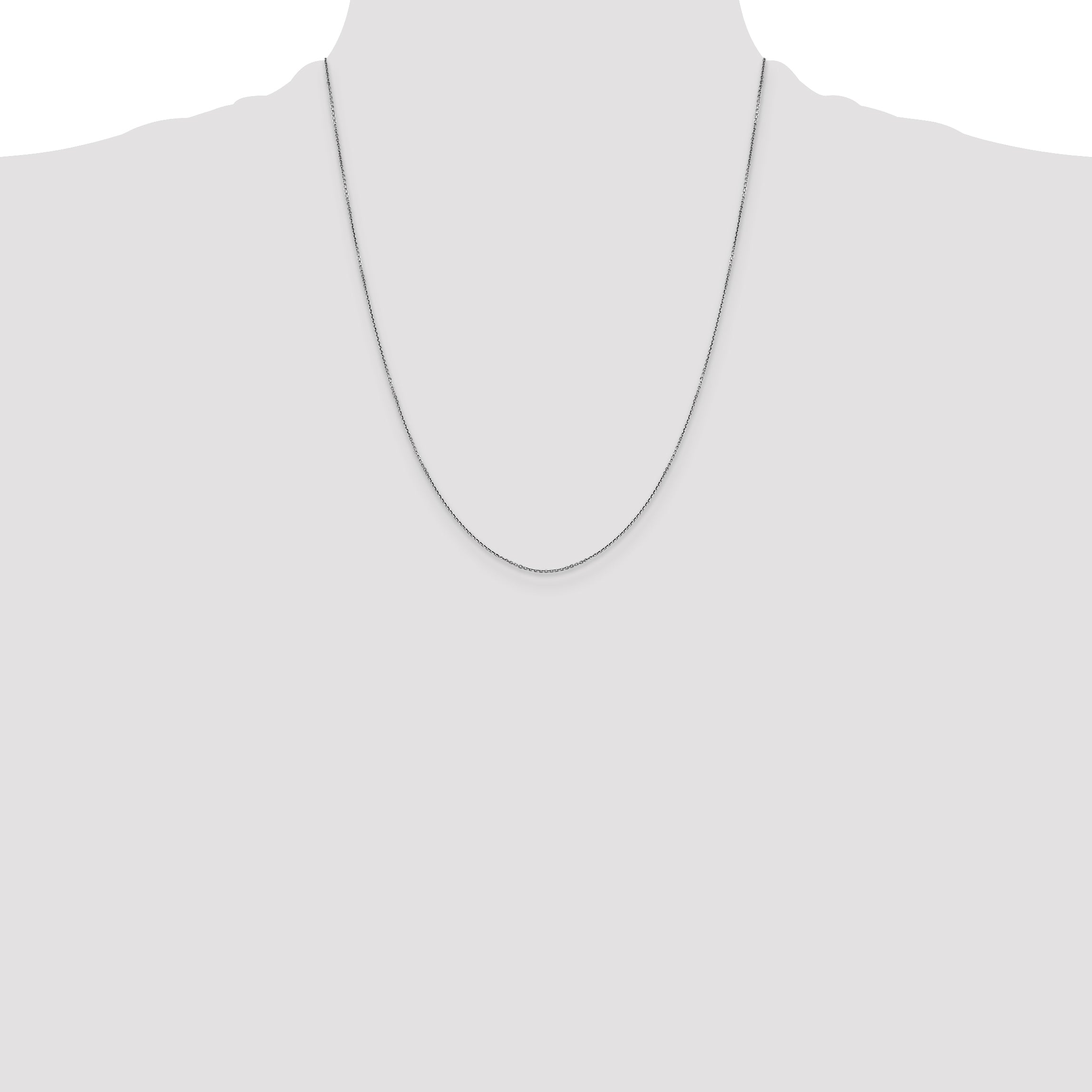 10K White Gold Wg .9mm D/C Round Open Link Cable Chain