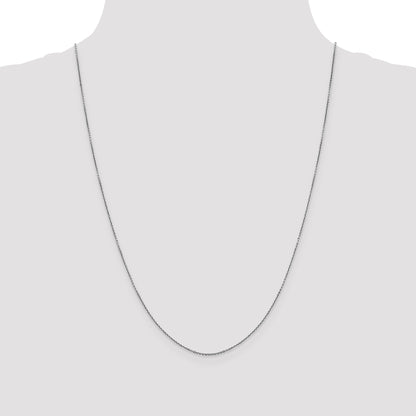 10K White Gold Wg .9mm D/C Round Open Link Cable Chain