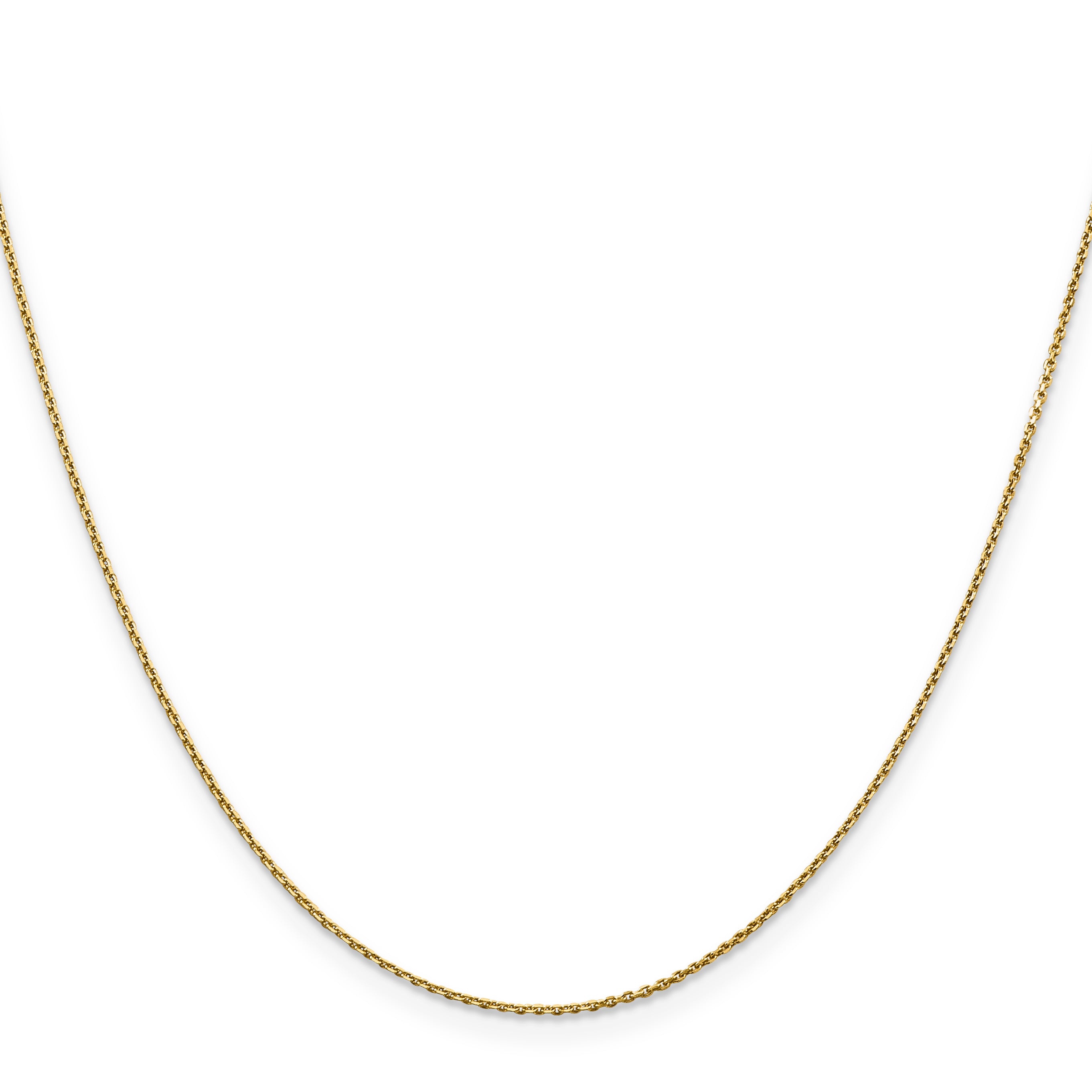 10K Yellow Gold .9mm D/C Round Open Link Cable Chain