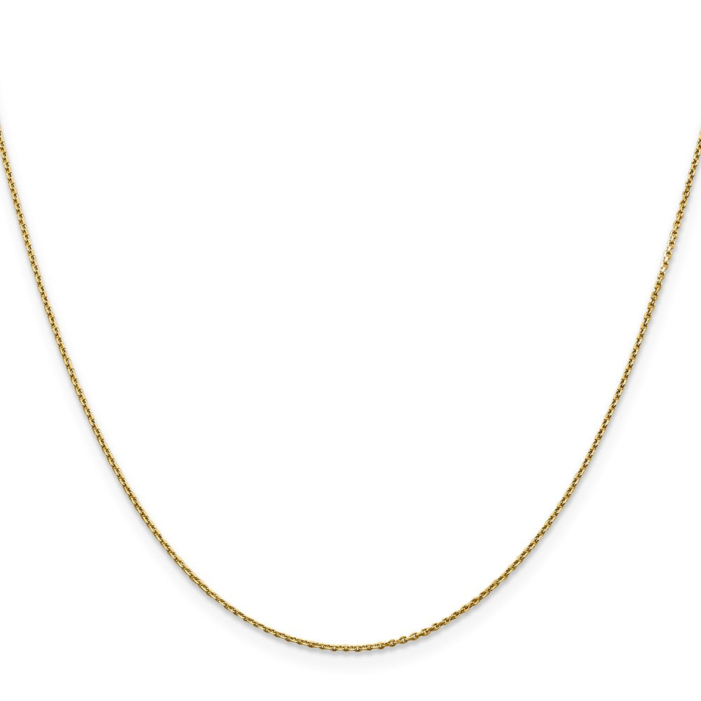 24 Inch 10K Yellow Gold .9mm D/C Round Open Link Cable Chain Necklace