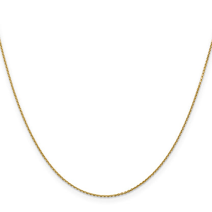 10K Yellow Gold .9mm D/C Round Open Link Cable Chain