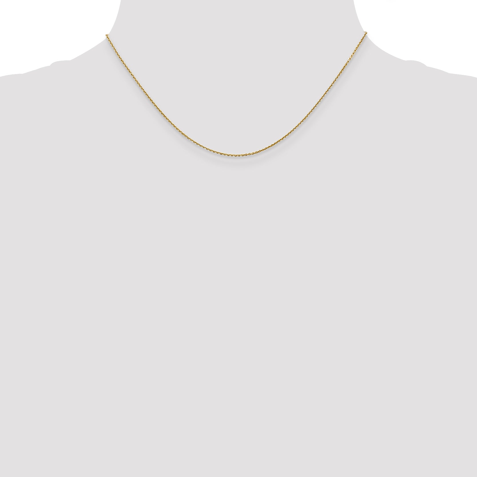 10K Yellow Gold .9mm D/C Round Open Link Cable Chain