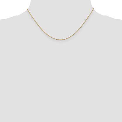 10K Yellow Gold .9mm D/C Round Open Link Cable Chain
