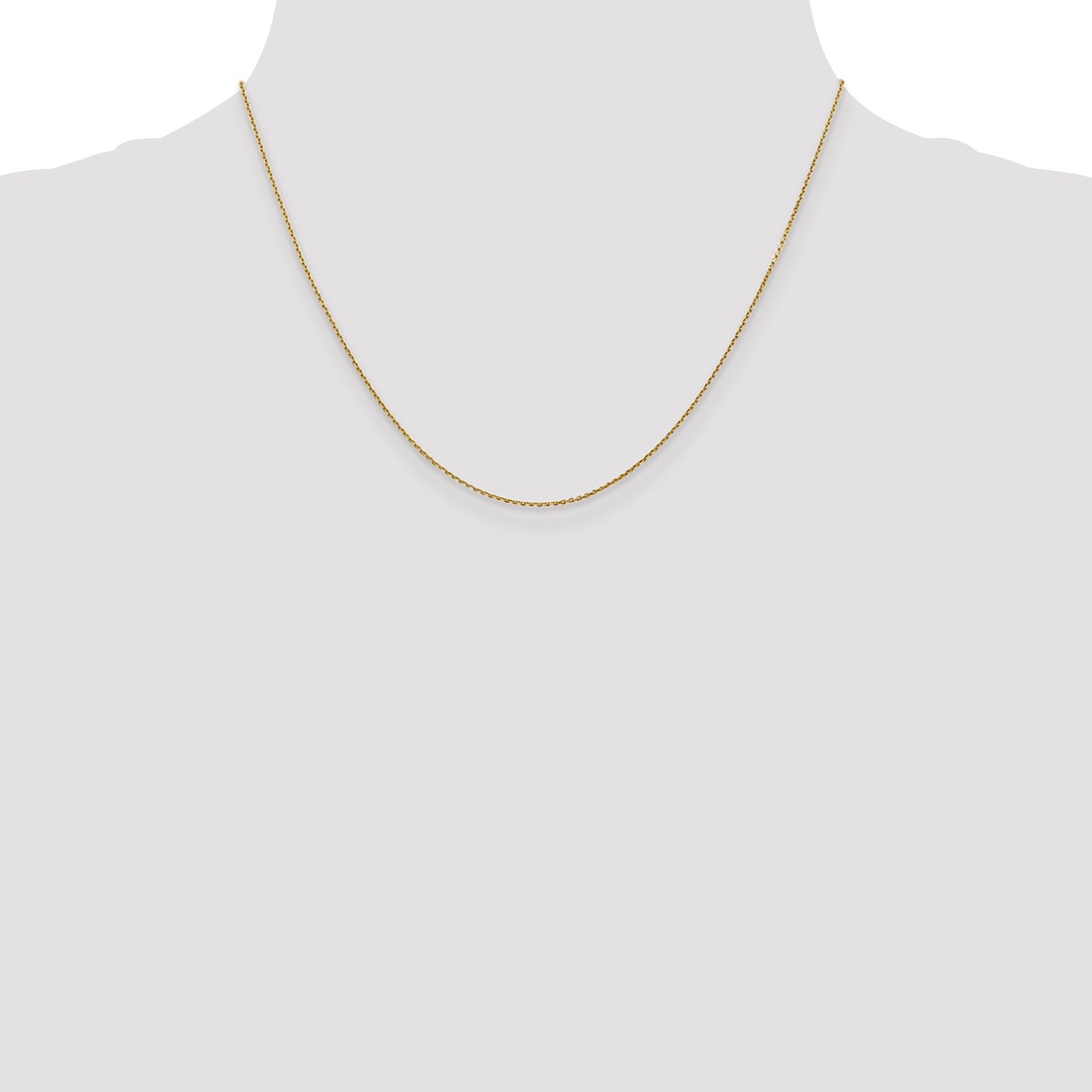 10K Yellow Gold .9mm D/C Round Open Link Cable Chain