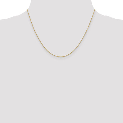 10K Yellow Gold .9mm D/C Round Open Link Cable Chain