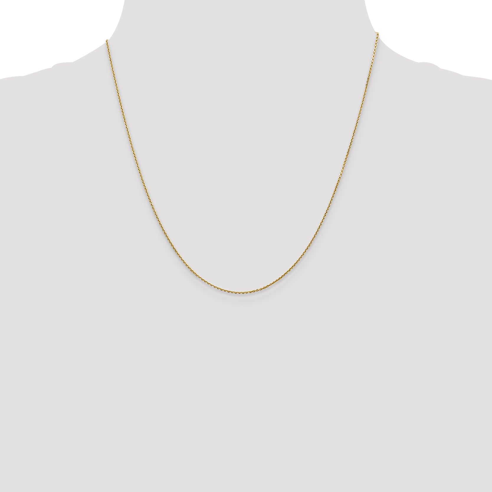 10K Yellow Gold .9mm D/C Round Open Link Cable Chain