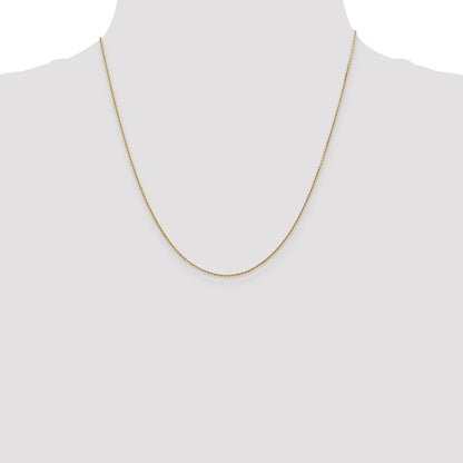 10K Yellow Gold .9mm D/C Round Open Link Cable Chain