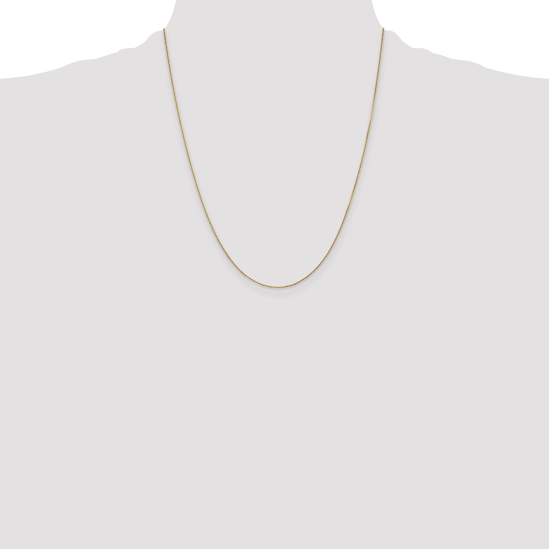10K Yellow Gold .9mm D/C Round Open Link Cable Chain
