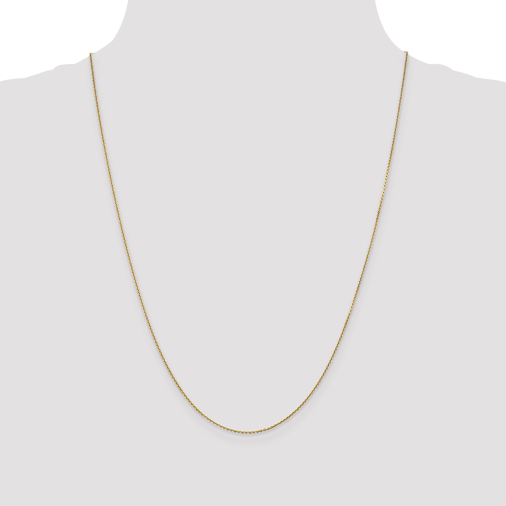 10K Yellow Gold .9mm D/C Round Open Link Cable Chain