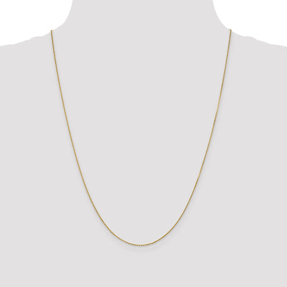 10K Yellow Gold .9mm D/C Round Open Link Cable Chain