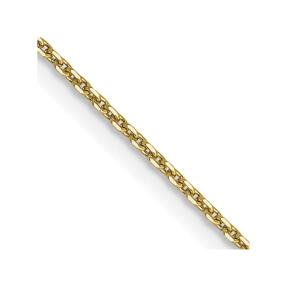 24 Inch 10K Yellow Gold .9mm D/C Round Open Link Cable Chain Necklace