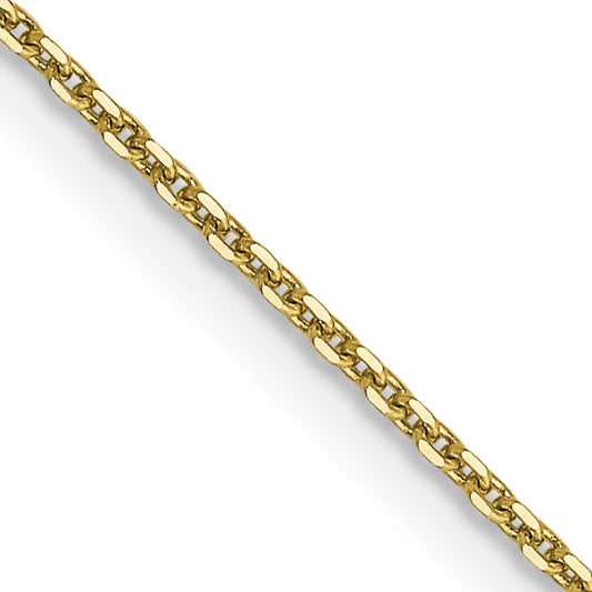10K Yellow Gold .9mm D/C Round Open Link Cable Chain
