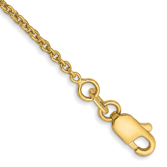 10K Yellow Gold 1.4mm Forzantine Cable Chain Anklet