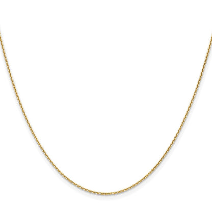 10K Yellow Gold 1.2mm D/C Cable Chain Necklace