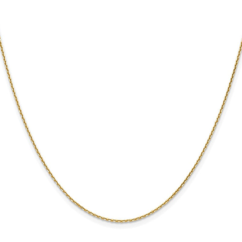 10K Yellow Gold 1.2mm D/C Cable Chain Necklace