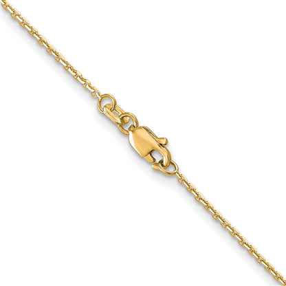 10K Yellow Gold 1.2mm D/C Cable Chain Necklace