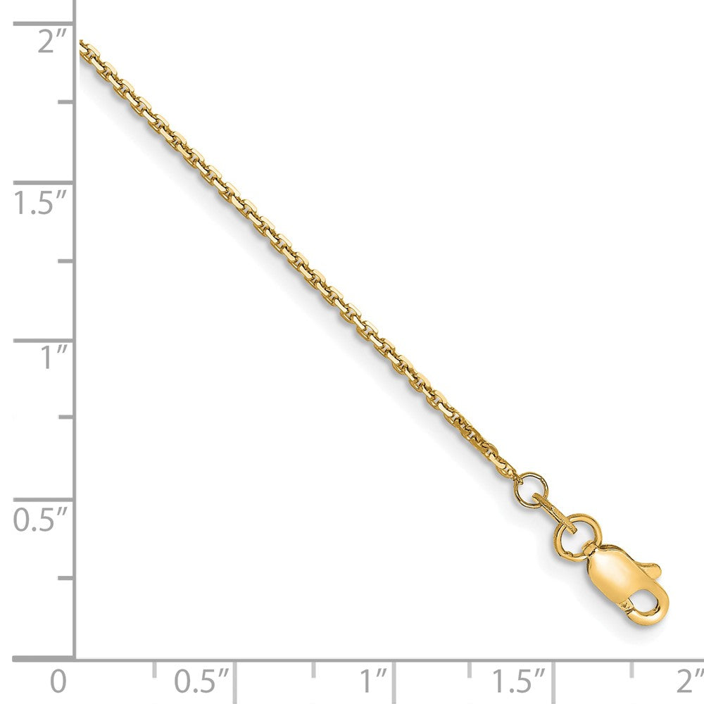 10K Yellow Gold 1.2mm D/C Cable Chain Anklet