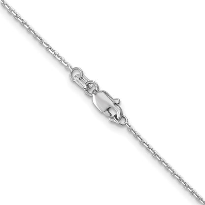 24 Inch 10K White Gold Wg 1.2mm D/C Cable Chain Necklace