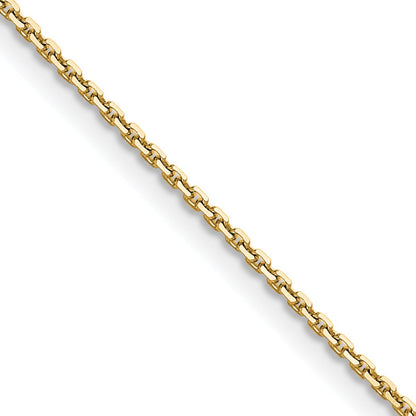 10K Yellow Gold 1.2mm D/C Cable Chain Necklace