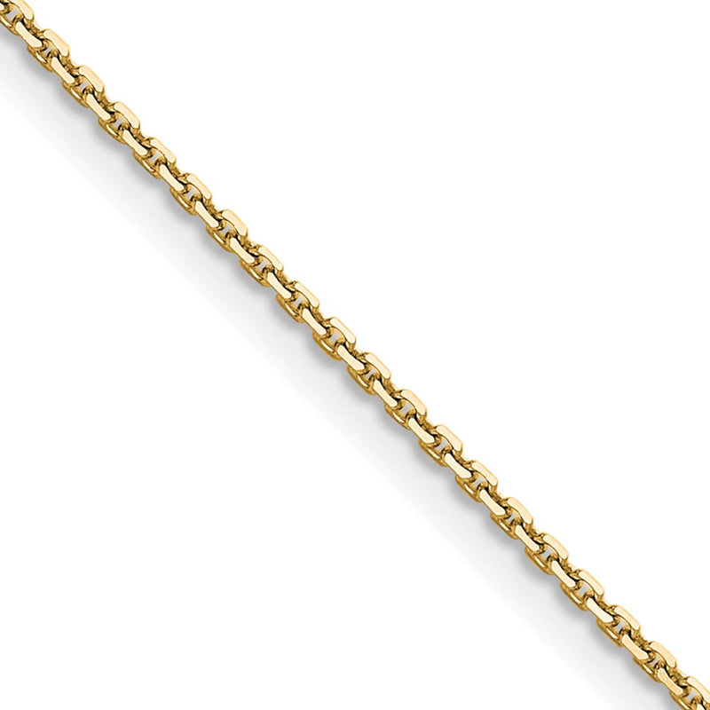 10K Yellow Gold 1.2mm D/C Cable Chain Necklace