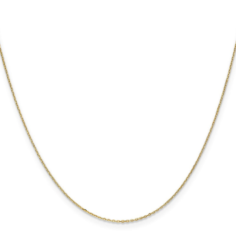 24 Inch 10K .8mm D/C Cable With Spring Ring Clasp Chain Necklace